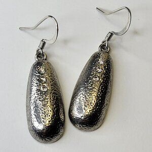 Silver Grey Teardrop Earrings